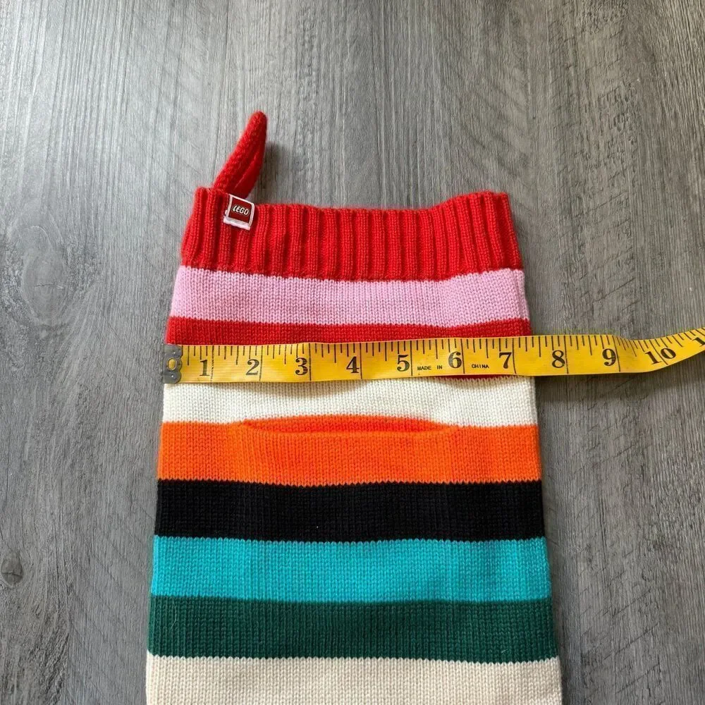 LEGO Stripe Sweater Knit Christmas Stocking Color Block Unisex Huge
